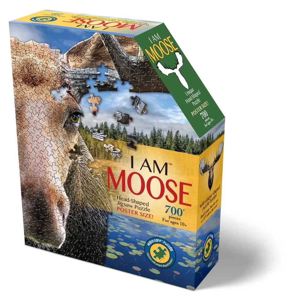 Durable Puzzles I Am Moose Set of 700 Pieces Animal Shaped Jigsaw Puzzle