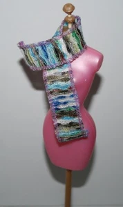 Mattel My Scene Barbie Doll Chillin' Out Blue and Purple Striped Winter Scarf - Picture 1 of 3