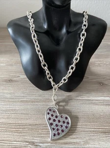 Damenkette Herzanhänger Halskette Strasssteine Anhänger Modekette Y- Kette - Bild 1 von 6