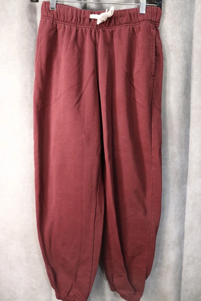Pantalones deportivos antiguos azul marino jóvenes rojo borgoña elástico con cordón cintura grandes (10-12) Foto 1 de 3