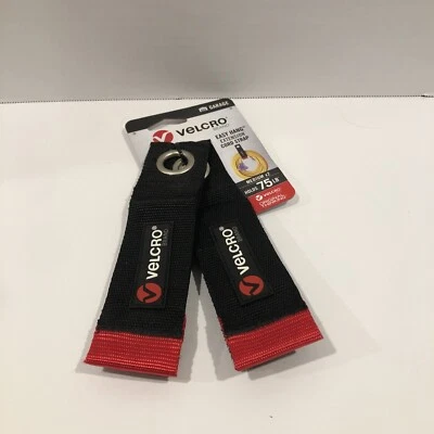 VELCRO FÁCIL SUSPENSIÓN EXTENSIÓN CORDÓN BUCLE ENVOLTURA CORREA NEGRO PAQUETE DE 2 1-3/4"X14" 6/24 Foto 1 de 2