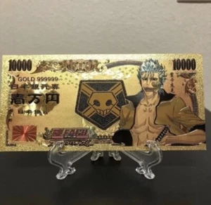 Billete Grimmjow Jaegerjaquez blanqueador enchapado en oro de 24k coleccionable de anime - Imagen 1 de 3