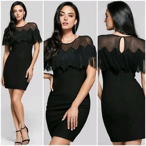 🙂 NUEVO CON ETIQUETAS VESTIDO CON FLECOS DE MALLA KAYLA TALLA XS 🙂 - Imagen 1 de 5