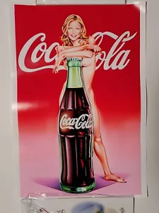 Coca-Cola Coke Vintage Poster Print 19" x 13" Wall Art Adult Female Pinup Collec - Picture 1 of 5