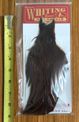 Capa de gallina blanqueadora, marrón, atar moscas Foto 1 de 2