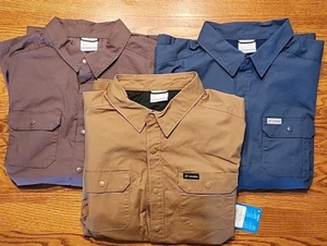 Camicia Columbia Landroamer foderata bottoni a pressione Am6702 (set di 3) taglia L nuova con etichette - Foto 1 di 13