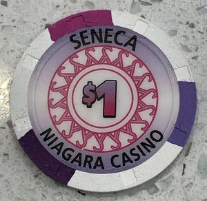 Seneca Niagara $1 CASINO CHIP Cataratas del Niágara Nueva York H&C RHC Indian Tribal - Imagen 1 de 3
