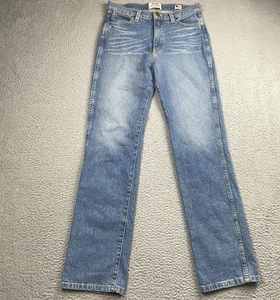 Wrangler Rooted Jeans Mens 28x32 Blue Denim North Carolina Straight USA Made New - Picture 1 of 15