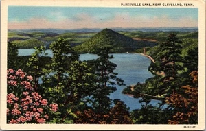 Postal de lino PARKSVILLE LAKE Cleveland, Tennessee TN - Imagen 1 de 2