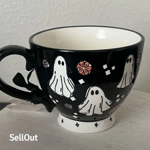 Potter's Studio Halloween Ghosts Black Latte Mug 14 oz Festive - Picture 1 of 4