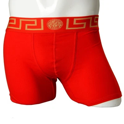 Versace Hombre Rojo/Dorado Elástico Algodón Baúl Ropa Interior Versace Talla 3 US XS IT 46 Foto 1 de 4