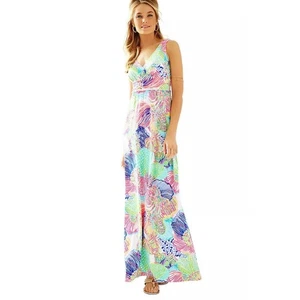 Lilly Pulitzer Maxikleid Sloane Roar of the Seas Koralle Damen XXS - Bild 1 von 12