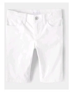 NWT CHILDREN'S PLACE KID GIRLS KNEE WHITE 🤍 DENIM SHORTS Sz. 14 K  - Picture 1 of 8