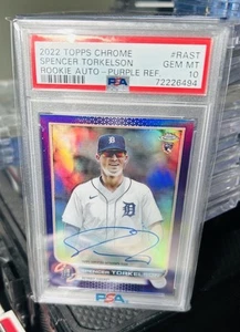 SPENCER TORKELSON 2022 TOPPS CHROME ROOKIE PURPLE RC AUTO /250 PSA 10 - Picture 1 of 2