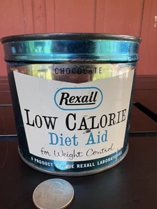 Vintage Tin Canada Rexall Vanilla Diet Aid Weight Control Plan Reduced Calorie - Picture 1 of 4