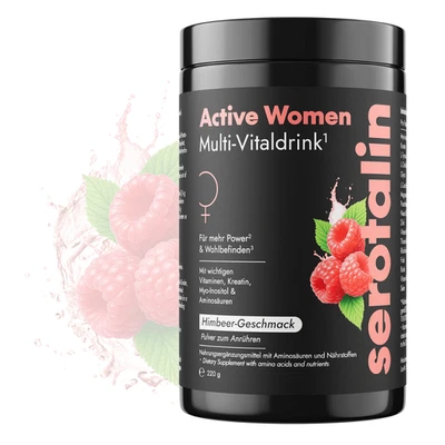 serotalin Active Women Multi-Vitaldrink|Myo-Inositol & Kreatin|Himbeergeschmack