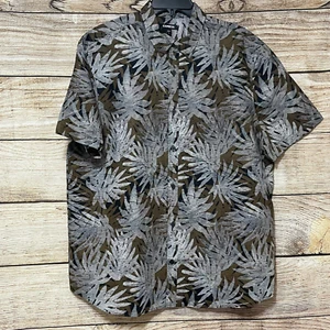 Men’s EXPRESS Hawaiian Button Up Floral Print Linen Blend Short Sleeve Shirt XL - Picture 1 of 6