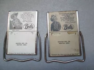 Vintage 2 Brite Cleaners Standing Advertising Mirrors with "Brite Boy" Pictures - Picture 1 of 4