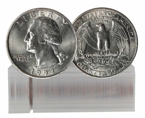 1993-D BU Washington Quarter 40-Coin Roll Cover
