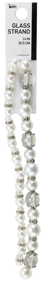 Cousin DIY Pearl Mix Bead Strand 14" 69/Pkg-White - 5A002GLR-323