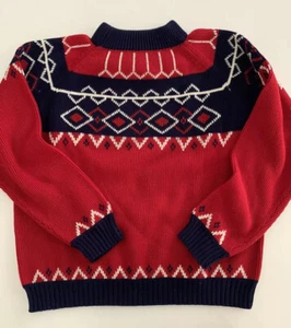 Suéter De Colección JC PENNEY Para Hombre Rojo Navidad Acrílico Patrón Nórdico Talla XL - Imagen 1 de 4