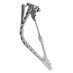 26" Bent Square Twisted w/ Twisted Wing Cage Bars fork Lowrider Cruiser Chrome - Picture 1 of 1