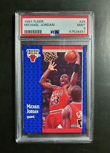 1991-92 NBA 🏀 FLEER MICHAEL JORDAN CARD #29 GRADED PSA 9 MINT CHICAGO BULLS 🐮.