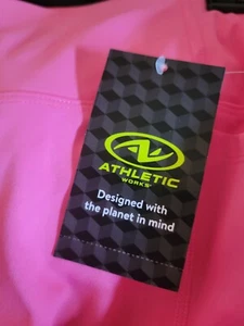 Athletic Works Bike Shorts Women M (8-10) Workout Gym Active Pockets Pink - Picture 1 of 7