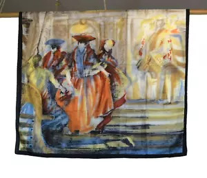 "Bufanda de seda 100% carnaval italiano GRANDE HECHA EN ITALIA 34" - Imagen 1 de 4