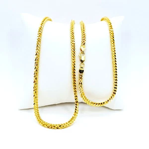 22K Solid Yellow Gold Franco Chain Necklace 21.9 in 3mm Genuine Hallmarked 916 - Picture 1 of 13