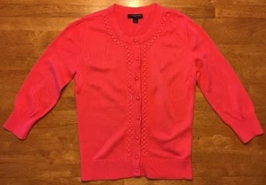 Banana Republic Women's Pink 3/4 Sleeve Cardigan Sweater Flat Bead - Size: Small - Picture 1 of 12