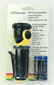 Polaroid 360 Swivel Head Clip On Emergency Flashlight YELLOW w Batteries New - Picture 1 of 3