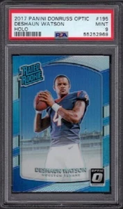 DeShaun Watson Panini Donruss 2017 óptica radiocontrol clasificación #195 novato grado holo PSA 9 - Imagen 1 de 2