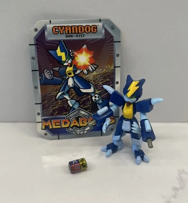 2001 Medabots Robattle 2.5" Cyan Dog Medabot Figure Takara Hasbro w/ Card & Die - Imagem 1 de 3