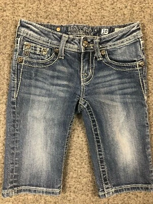 Bermudas Miss Me 10 JK6086M2 Jóvenes Niñas Jean Bermudas Bolsillos con Ala Usado en Excelente Condición Foto 1 de 4