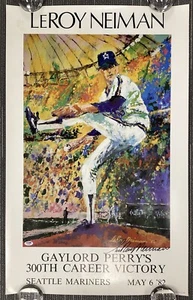 Gaylord Perry Signed Print 21x33 Mariners 300 Win LeRoy Neiman Art Auto PSA/DNA - Picture 1 of 8