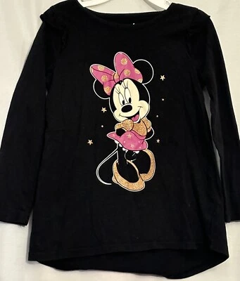 Camisa elástica manga larga Disney Jumping Beans para niña Minnie dorada brillo talla 5 Foto 1 de 4