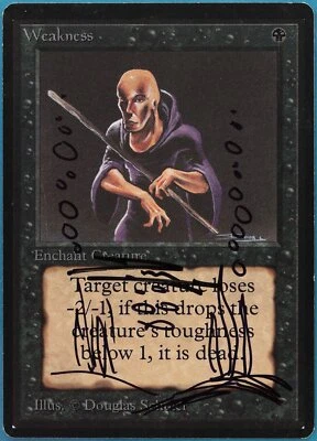 Weakness Beta NM ARTIST ALTERED SIGNED MAGIC GATHERING CARD (414974) ABUGames - Image 1 of 2