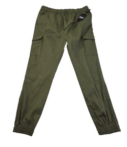 Brooklyn Panno Cargo Jogger Uomo XL (36x32) Verde Esercito Coulisse Nuovo con etichette Elasticizzato - Foto 1 di 16