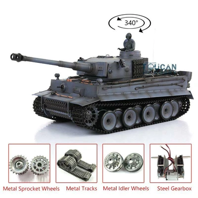7.0 1/16 Scale Henglong Gray Upgraded Metal German Tiger I RTR RC Tank 3818  - Image 1 of 4