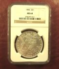 1883 MORGAN DOLLAR MINT STATE 64 NGC  BETTER DATE - CERTIFIED MINT STATE 64 CLEAN  SHIP FREE
