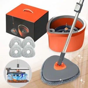 Bodenwischer Wischmopp Set Komplett Mit Auswringfunktion Mikrofaser Wischpads - Bild 1 von 9