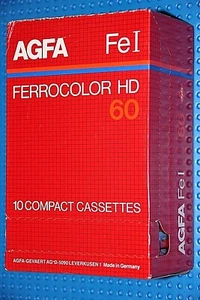 AGFA FE-I 60 TYPE I BOX OF 10 CASSETTE TAPES (SEALED) - Picture 1 of 4