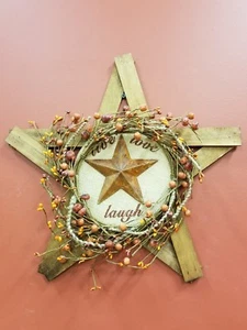 NEW! Audrey's wooden star Live Love Laugh wall hanging FREE SHIPPING! - Picture 1 of 1