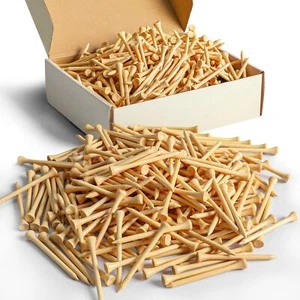 FINGER TEN Bamboo Golf Tees Wood 2 3/4 3 1/4 Inch Wooden Tee Color Bulk 250/5... - Picture 1 of 7