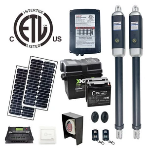 ALEKO ETL Listed Full Solar Kit Gate Opener for Swing Dual Gates up to 1760 lb - Picture 1 of 17