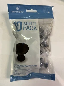 10PK Brainerd 1-3/16-in Matte Black Round Cabinet Knob P42354W-FB-SP - Picture 1 of 2
