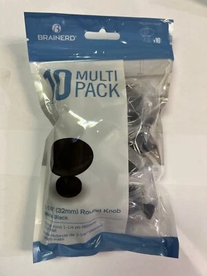 10PK Brainerd 1-3/16-in Matte Black Round Cabinet Knob P42354W-FB-SP - Image 1 of 2