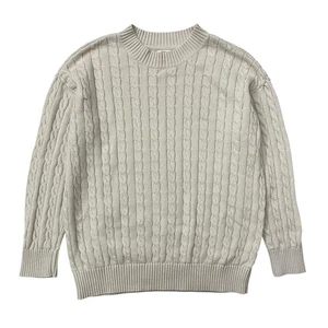 Gap Teen Cable Knit Oversized Fisherman Sweater Cream 18 / 20 XL Organic Cotton - Picture 1 of 9