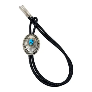 Charlie John, Bolo Tie, Waterweb Kingman, Sterling Silver, Navajo Handmade, 44" - Picture 1 of 4
